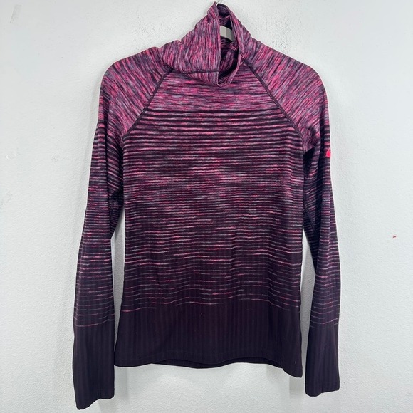 Nike Pro Hyperwarm Top Womens Medium Pink Purple Long Sleeve Pullover Turtleneck - Picture 1 of 6